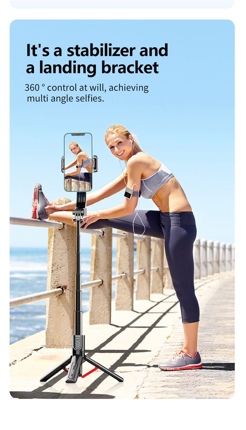 FANGTUOSI Handheld Gimbal Stabilizer 360° Rotation Stabilizer Anti-Shake Selfie Stick Fill Light For Phone_voghion.com
