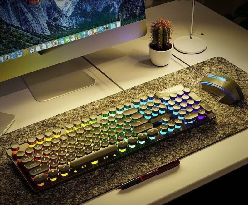 Wrangler Punk Mechanisches Tastatur-Headset mit Kabel E-Sport Gaming Desktop Laptop_voghion.com