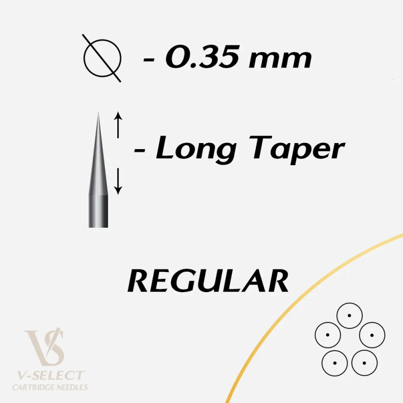 Tattoo Needles EZ V-Select Cartridge Tattoo Needles #12 0.35mm #10 0.3mm Round Shader Tattoo Needles for Cartridge_voghion.com
