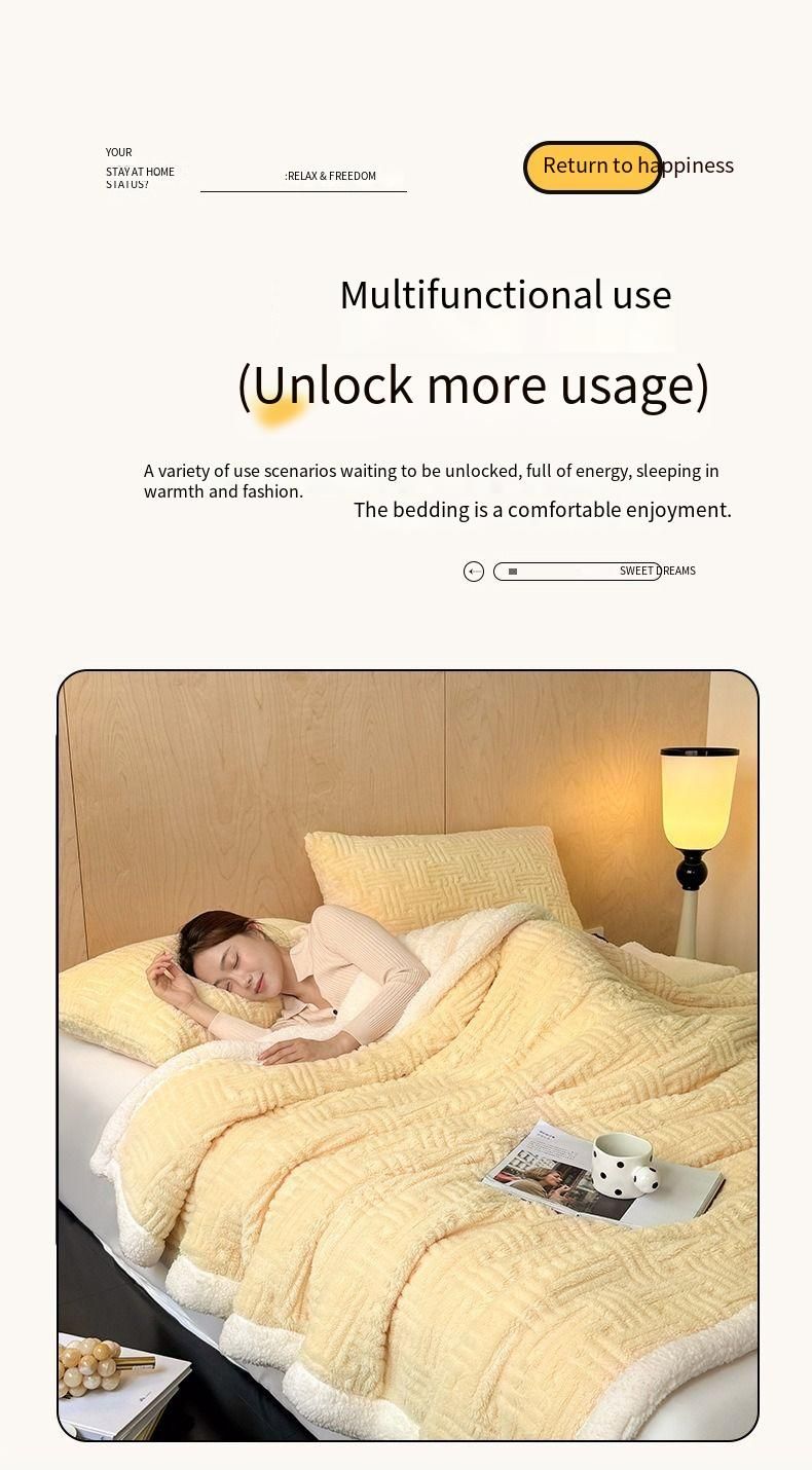 2025 New Jacquard Shu Cotton Wool Lamb Wool Blanket Gift Thickened Blanket_voghion.com