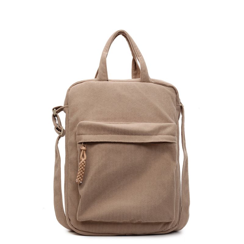 Borsa a tracolla grande capacità per laptop, in velluto a coste, stile coreano, casual e semplice, 2025, per donna_voghion.com
