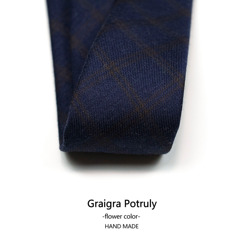 Houndstooth suit and tie solid color brown gray casual retro all-match beige plaid women's and men's tie_voghion.com