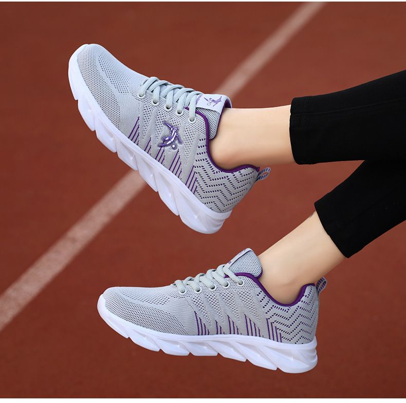 Zapatos deportivos de marca para mujer primavera 2024 nuevos zapatos para correr transpirables de malla informales ligeros, zapatos con cuerda para saltar de suela suave_voghion.com