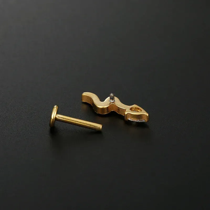 Piercing 16G G23 Labret Clous Cœur Serpent Croix CZ Filetage Interne Hélix Conch Cartilage Lèvre Boucles d'oreilles Piercing Bijou de Corps_voghion.com