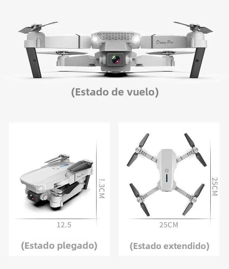 Drone E88 Pro WiFi FPV con telecamera HD 4K, mantenimento dell'altitudine, pieghevole, regalo ideale per principianti, telecomando e_voghion.com