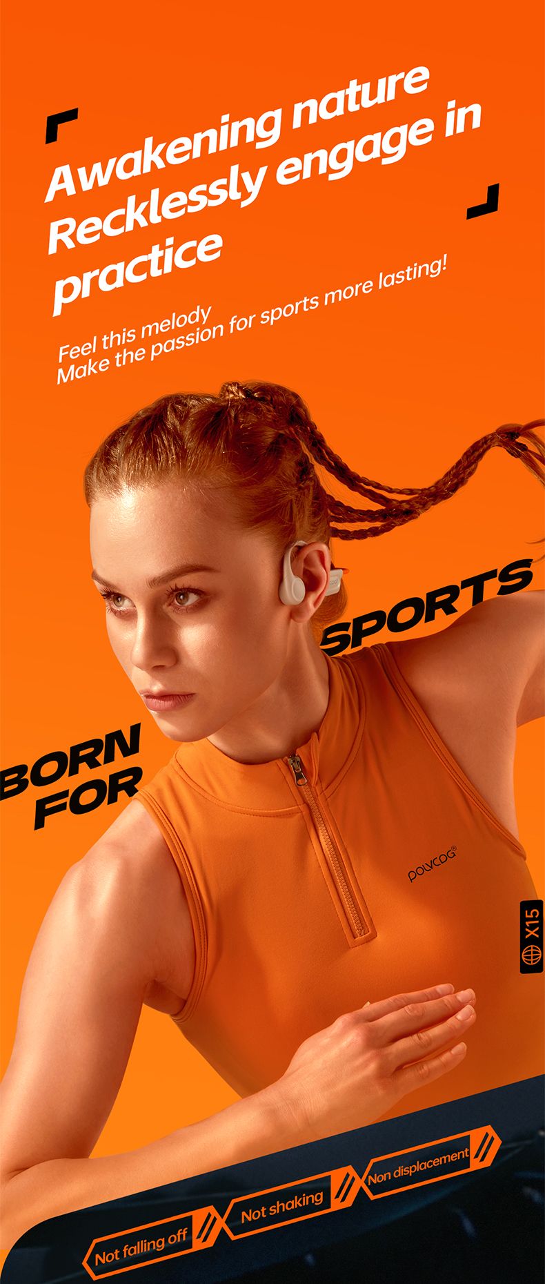 Bone Conduction Bluetooth Earphones 32GB Memory IPX6 Sweatproof And Rainproof Bicycle Sports Earphones X15_voghion.com