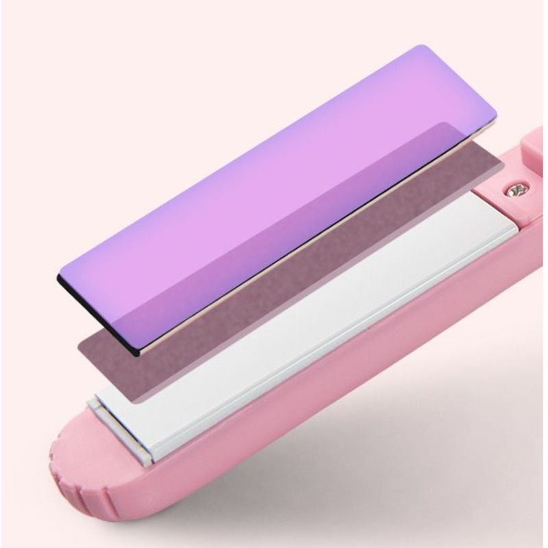 Petit fer à lisser et boucler pour femme, permanente double usage, fer à friser volumisant pour franges de dortoir portable,_voghion.com