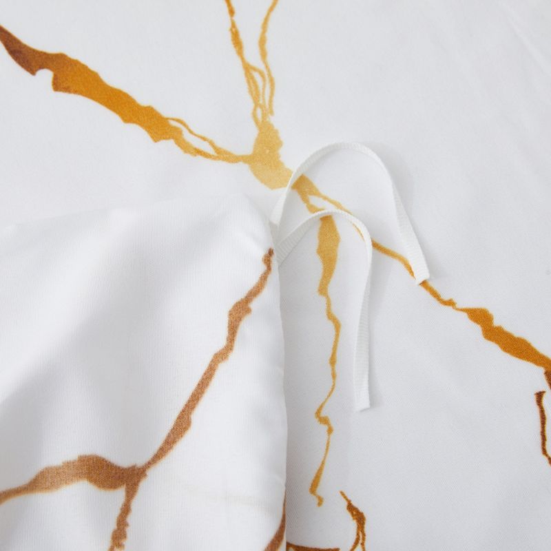 Soft Fiber Marble Platinum Double Sided Printed Quilt Cover Duvet Cover Home Textile Bedding Three Piece Set_voghion.com