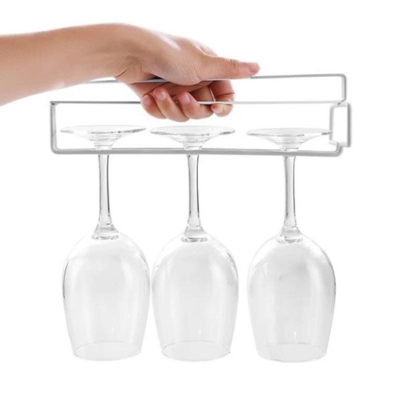 Wrought Iron Cabinet Wine Glass Drain Rack Hanger Goblet Storage Rack Kitchen Bar Tools_voghion.com