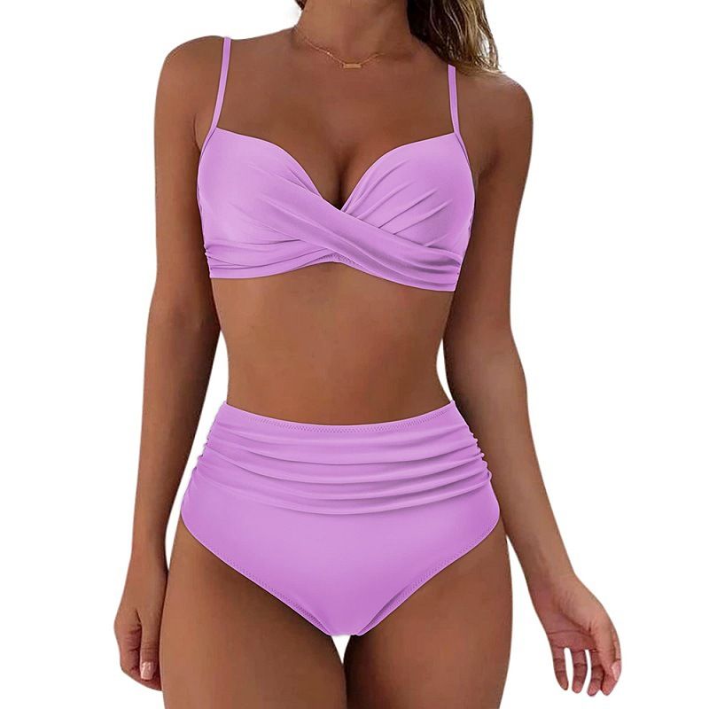 bikini Multicolor Leopard Print High Waist Tight Sexy Bikini_voghion.com