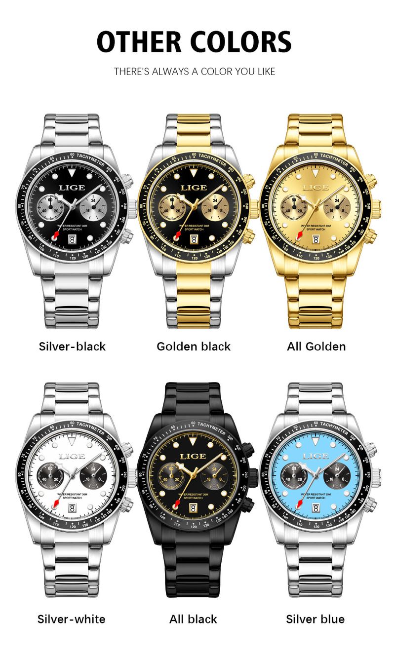 Relógio de quartzo masculino com design ultrafino, resistente à água, ponteiros luminosos e mostrador de data – perfeito para uso casual e esportivo_voghion.com