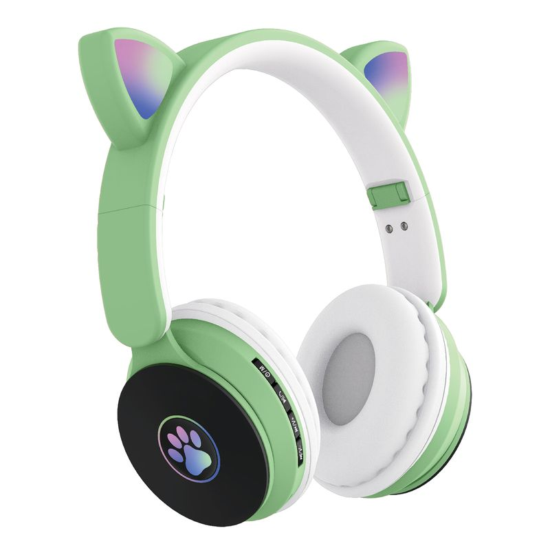 ST77M Lovely Cat Ear Shape Luminous Bluetooth-compatible 5.0 Headphone Wireless Headset For Mobile Phone_voghion.com