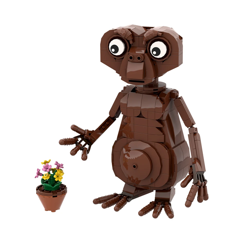 MOC E.T. Svetimo kaladėlių modelis, siaubo mokslo filmų figūrėlės, baisūs ateiviai, statybinių kaladėlių rinkinys, edukaciniai žaislai vaikams, kalėdinės dovanos_voghion.com