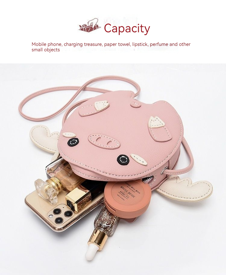 2024 novo mini porco feminino tecido ombro único crossbody auto feito artesanal diy material saco_voghion.com
