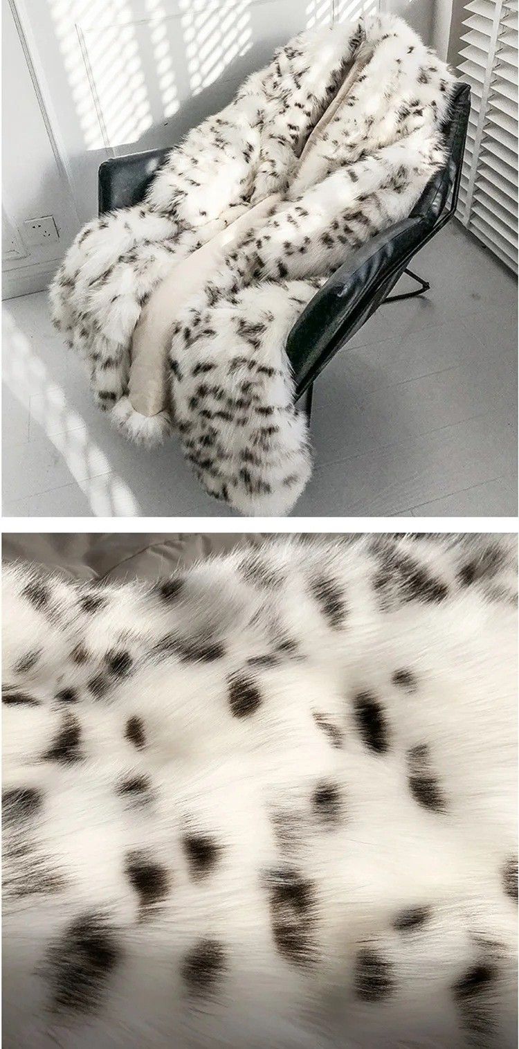 Leopard Print Faux Fox Fur Coat – Oversized Blazer Lapel Long Coat For Women (S-3XL, White/Yellow)_voghion.com