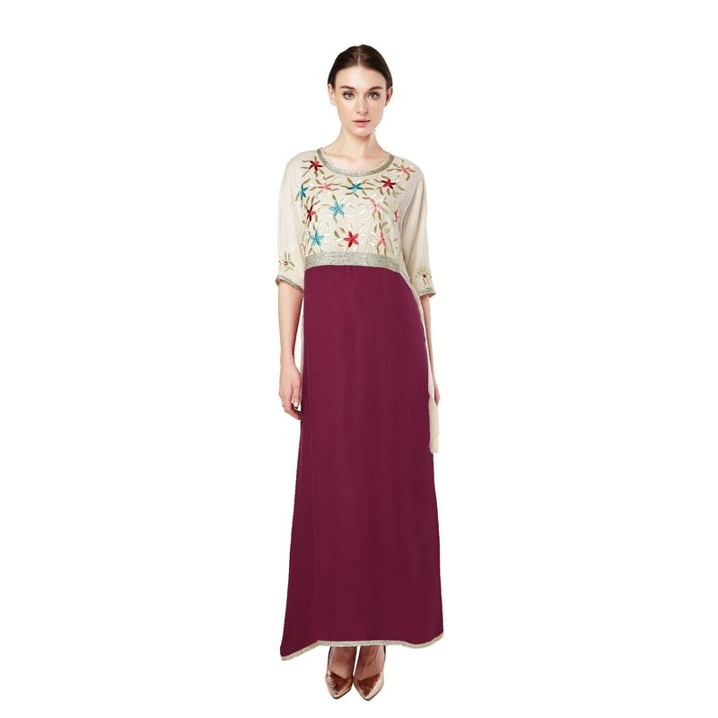 Arab Plus Women's Clothing, Muslim Moroccan Robe Dress, 1709_voghion.com