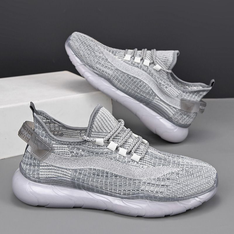 Unbeatable Quality 2025 Spring New Men's Fly Woven Breathable Coconut Flat Bottom Lightweight Sports Shoes For Men_voghion.com