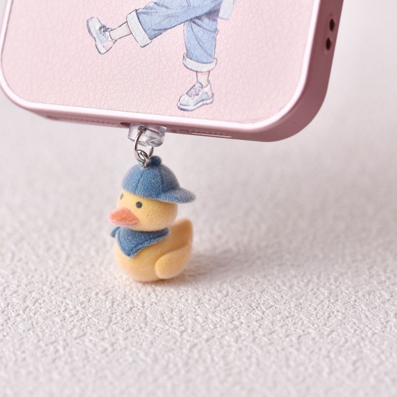 Neu Strömten Cartoon Tier Jubeln Ente Telefon Staub Stecker Lade Port Zubehör Anhänger Typ-C_voghion.com