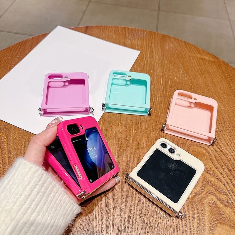 Carcasă de telefon mobilă, culoare bomboane, subțire, moale, pentru Samsung Galaxy Z Flip 3 4 5 6, cu conector metalic, coque funda_voghion.com