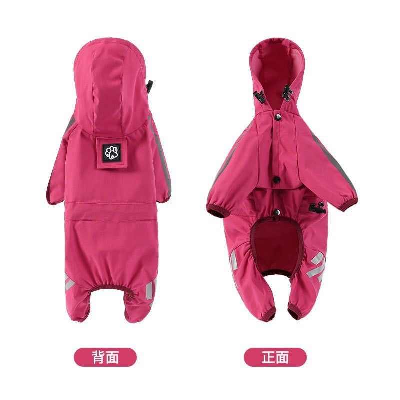 Novo com capuz para cães grandes, capa de chuva impermeável e refletiva para cães, roupas para animais de estimação_voghion.com