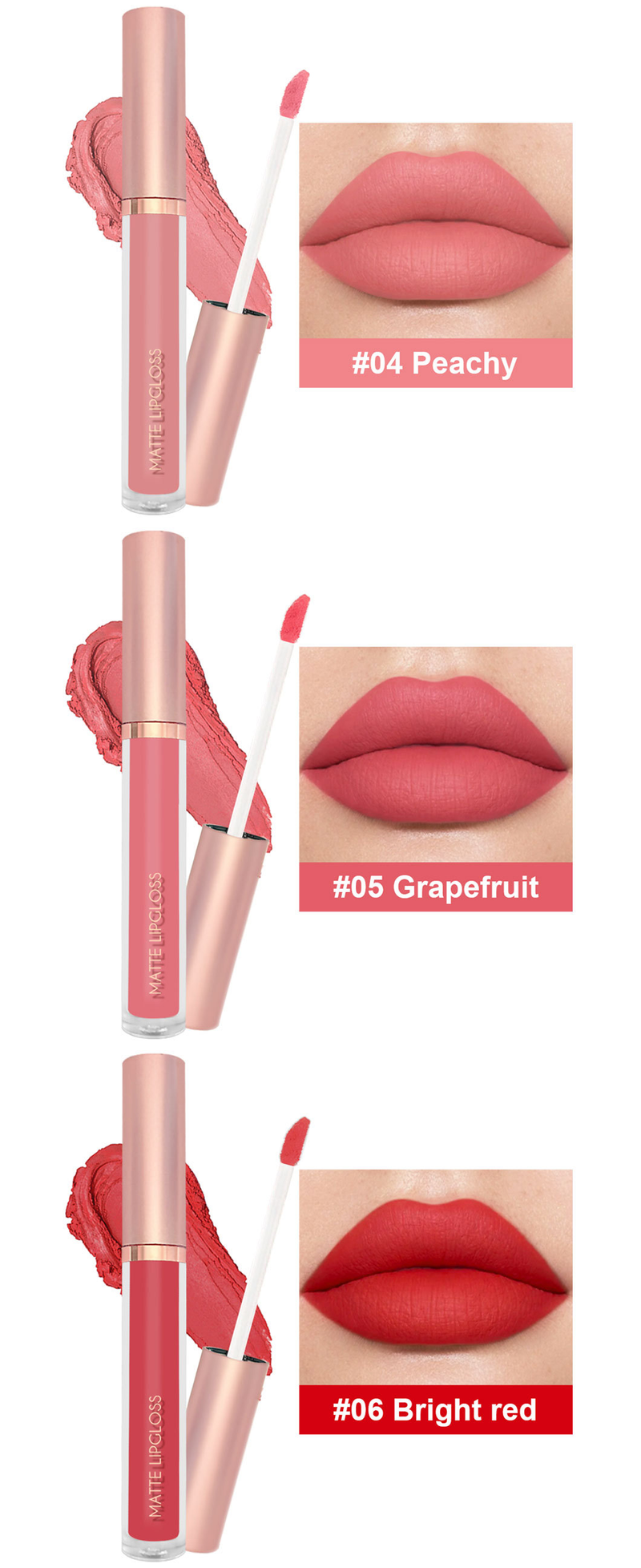 Einzelner matter Lipgloss in 12 Farben mit Nude-Marmelade. Lipgloss, Lipglasur verblasst nicht und klebt nicht am Becher-Lippenstift._voghion.com