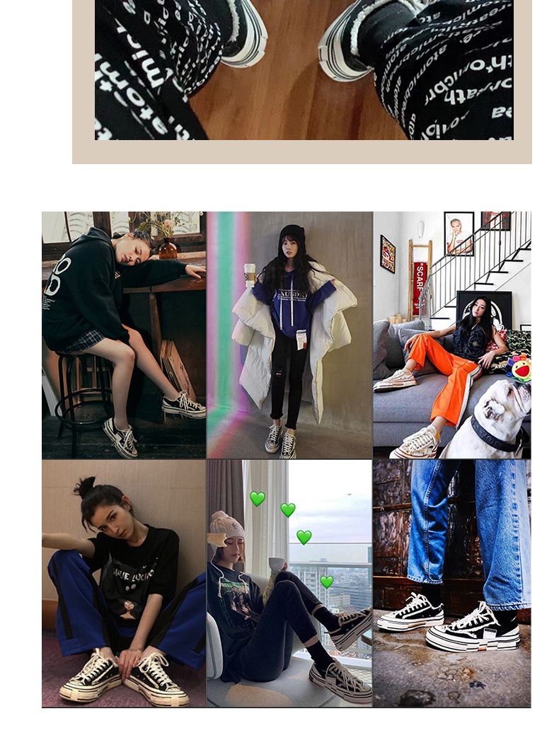 Wu Jianhao's Same Style Beggar Internet Red Canvas Men's And Women's Trendy Thick Sole Couples, Elevated Casual Board_voghion.com