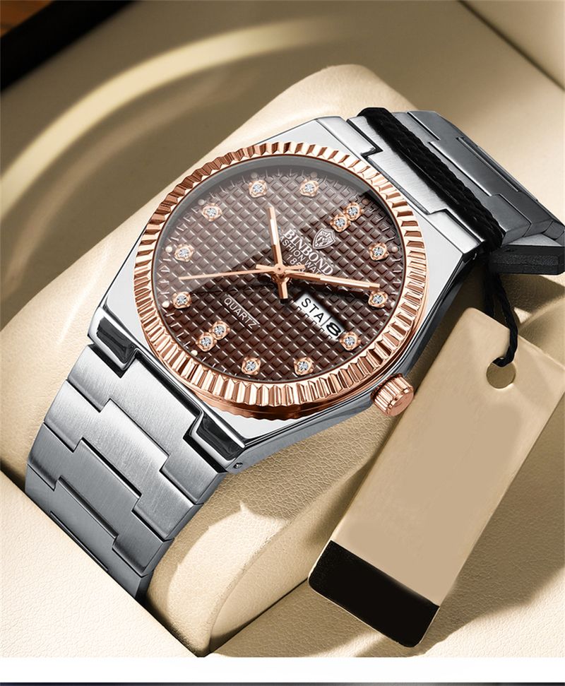 Top Luxury Man Watch Waterproof Stainless Steel Men Wristwatch Luminous Date Week Fashion Business Quartz Men's Watches_voghion.com