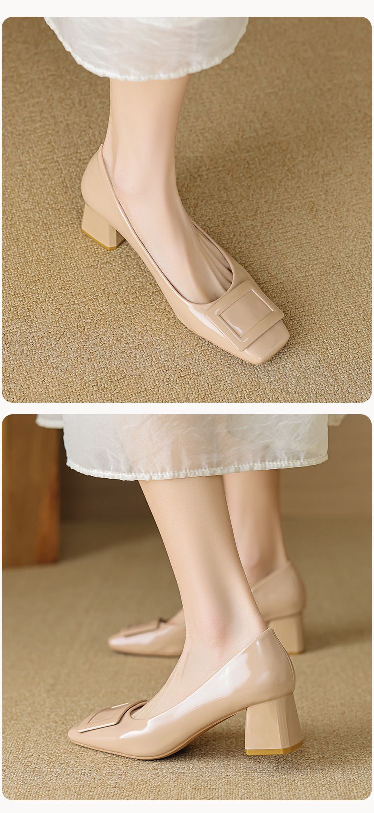 French High Heels Women's Head Pedal Work Shoes Light Mouth Temperament Commuter Shoes_voghion.com