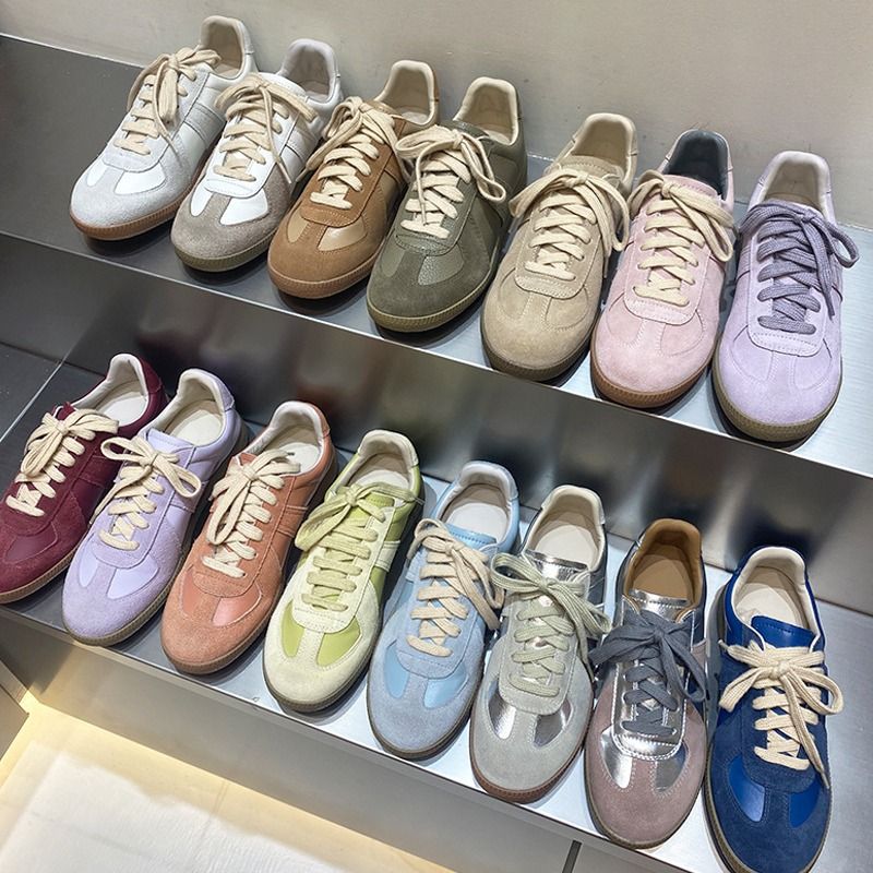 Korean Pinyin De Training Round Toe Lace Up Sports For Women's Autumn And Winter Versatile Casual Flat Bottom Genuine_voghion.com
