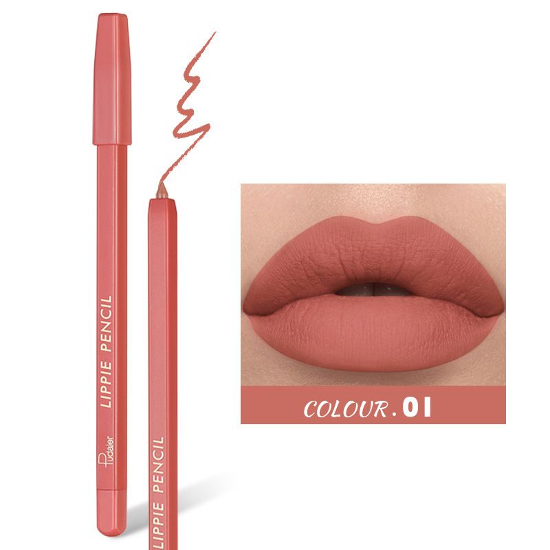 Pudaier Liner Waterproof Non-Stick Non-Smudge Bite Makeup 12 Colors Matte Lip Pencil Lipstick Pen_voghion.com