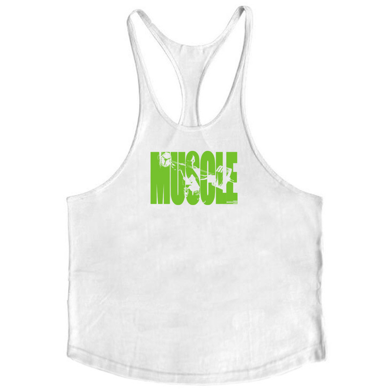 MUSCLE Muscle Men's Bodybuilding Sports Deep Scavando Sottile Spallina Canotta Racerback Realizzata in puro cotone_voghion.com
