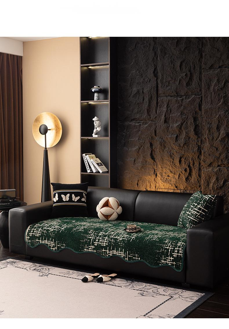 Rivestimento in ciniglia unico, per tutte le stagioni, semplice, antiscivolo, resistente ai graffi di gatto, cuscino per divano leggero e lussuoso._voghion.com