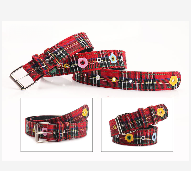 Cintura decorativa con peplo scozzese da donna in jeans con occhielli Y2K di American Dopamine_voghion.com