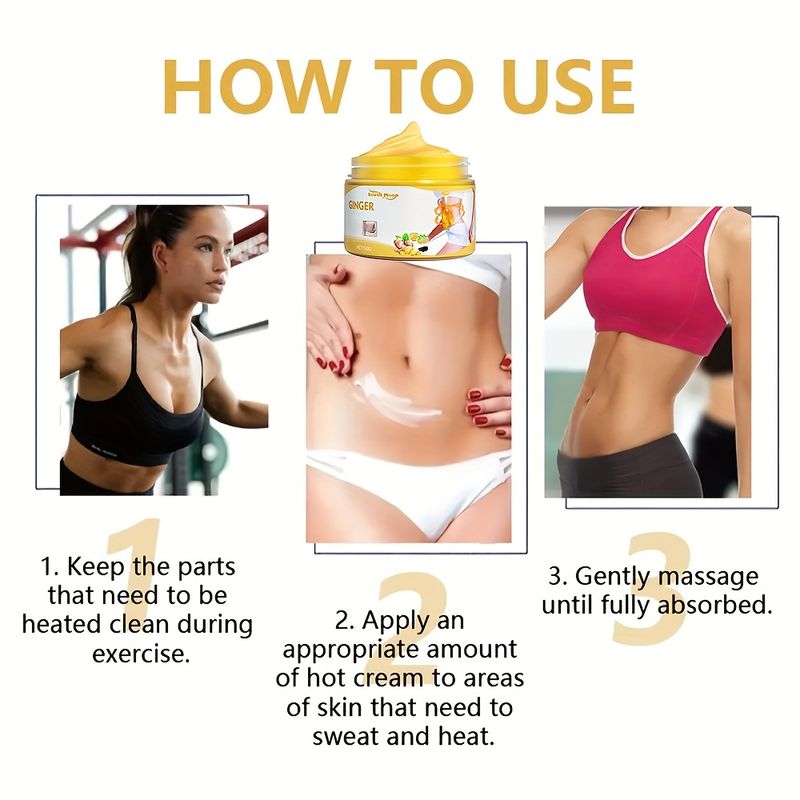 Crema reafirmante con cafeína y vitamina E - Crema caliente para resultados de ejercicio, ideal para vientres prominentes, tono beige claro_voghion.com