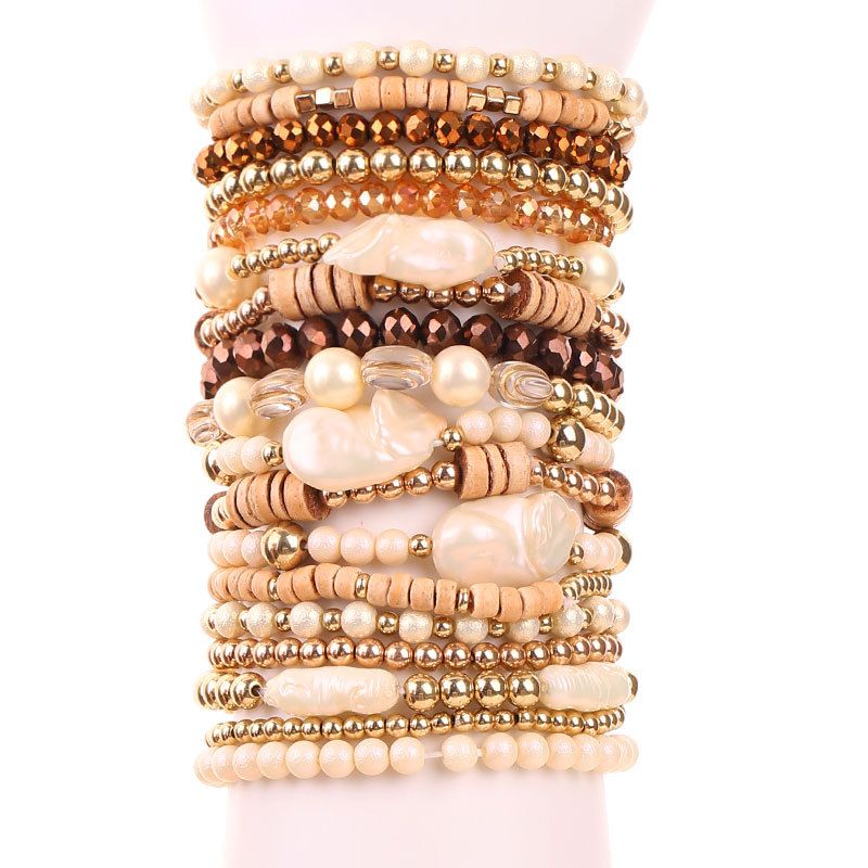 18 braccialetti bohémien a strati per le vacanze in spiaggia, set di braccialetti intrecciati fatti a mano alla moda, dritti_voghion.com