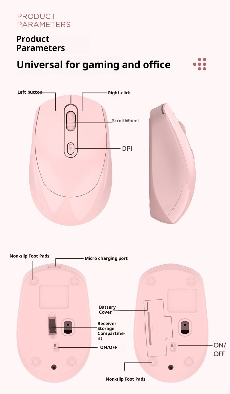 Digitex Disponibile Mouse Bluetooth Dual Mode Ricaricabile Wireless Silenzioso Regalo Computer Ufficio Macron Disponibili in Diversi Colori_voghion.com