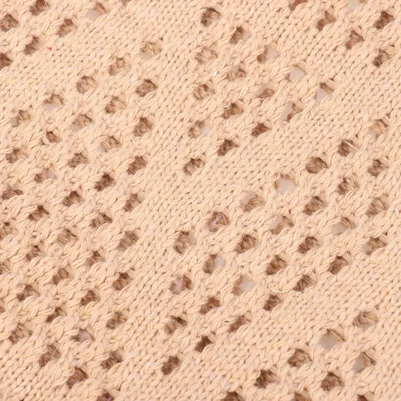 Bolsa de compras de crochê com flor, estilo hobo, para o verão, com alça de ombro em tricô, ideal para viagens e férias._voghion.com