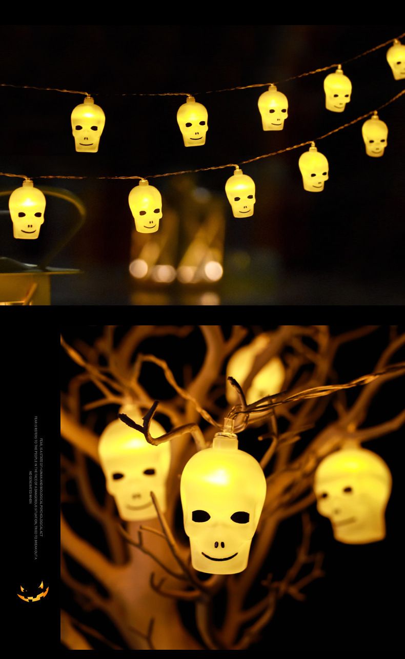 Halloween-LED-Lichterketten – Fledermaus-, Skelett-, Kürbis- und Geister-Dekorationen für gruselige Partybeleuchtung (Batterie-/Steckeroptionen, 2–3,6 m Länge)_voghion.com