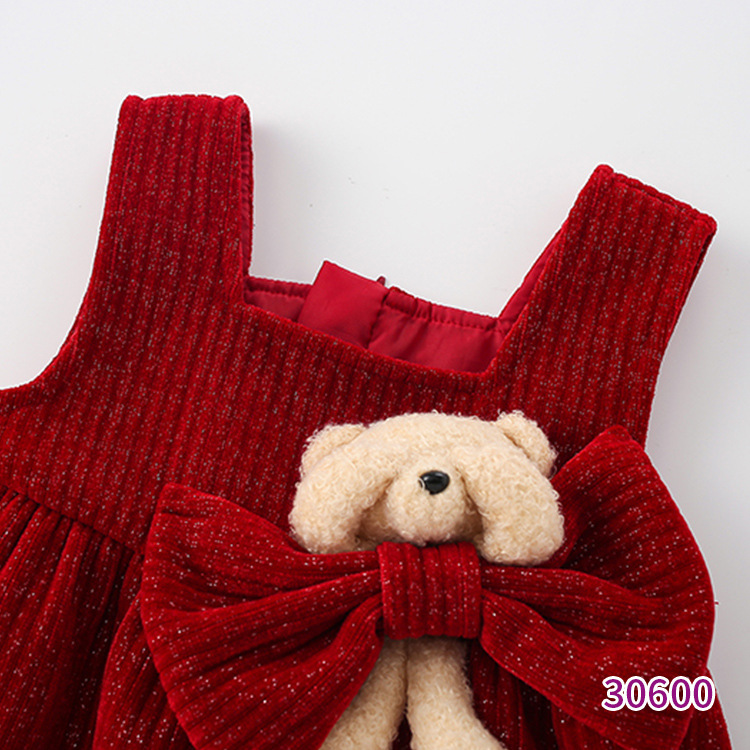 Tianjing Wear – robe deux pièces en velours pour filles, nouvelle collection hiver 2023_voghion.com