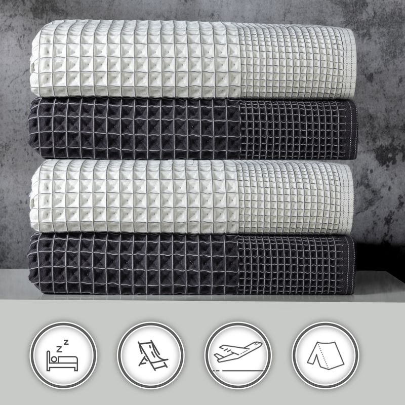 2 Piece Set Pure Cotton Waffle Large Bath Towel 80*152 Cm Large Adult Bath Towel_voghion.com