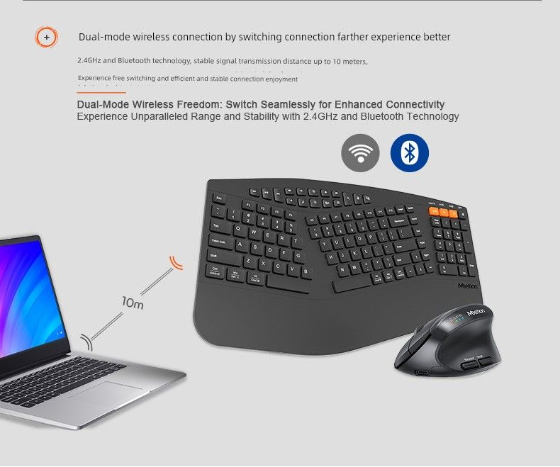 Meetion Mishen Directorb Ergonomische Drahtlose Bluetooth Schlüssel Maus Anzug Lade Stumm Für Home Office_voghion.com