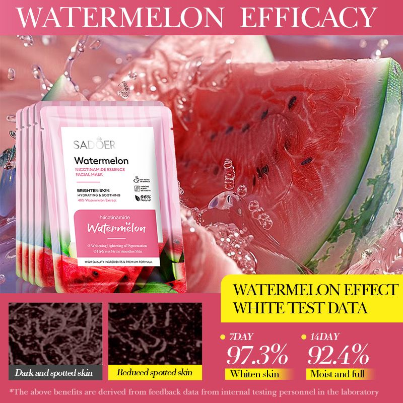Full English SADOER Watermelon Niacinamide Essence Hydrating Moisturizing Mask_voghion.com