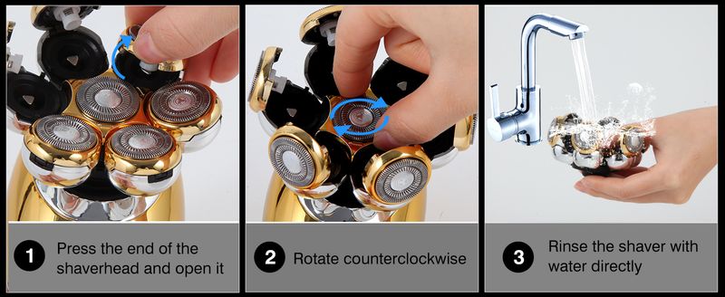 New Model Shaver With Digital Display, Seven Blades, Electric Razor Head, Bald Hair Trimmer, Rechargeable All-in-One_voghion.com