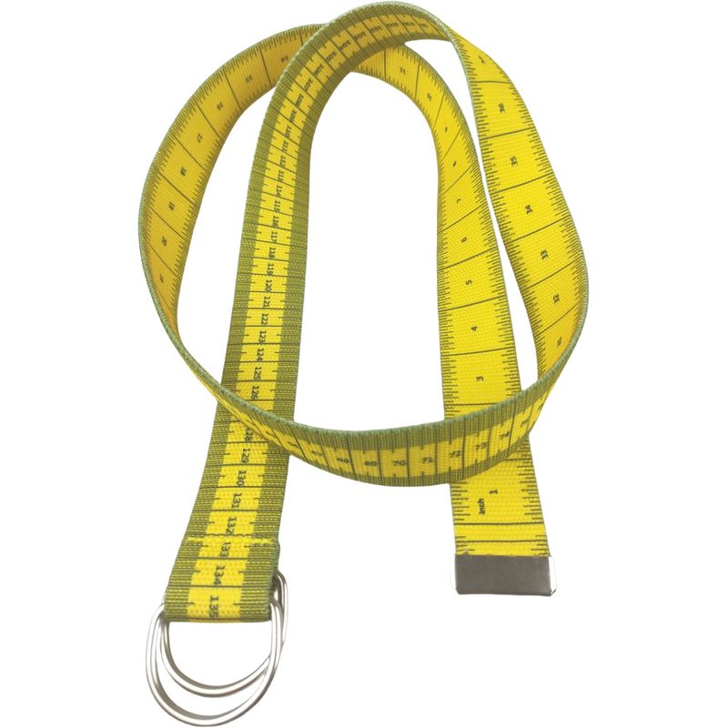 Dual-Sided Printed Measuring Tape Belt - Fashionable Alloy Double Ring Buckle Belt With Original Scale Design, Soft Measuring Tool For Waist_voghion.com