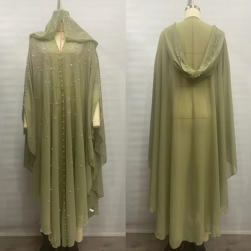 Robe cravejado de strass, xale muçulmano, vestido com capa e capuz, manga morcego, mais vendido_voghion.com