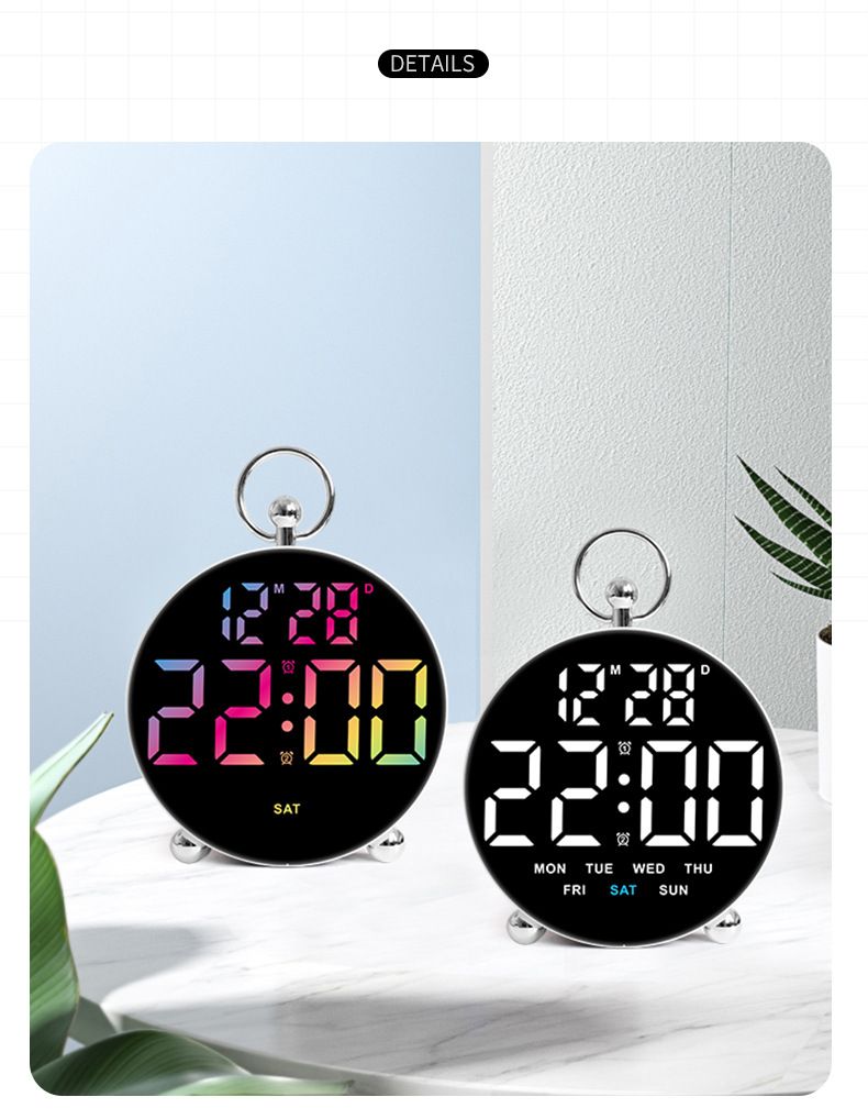Nuova sveglia digitale da tavolo con spina plug-in, elettronica multifunzionale e creativa per studenti a LED 8029_voghion.com