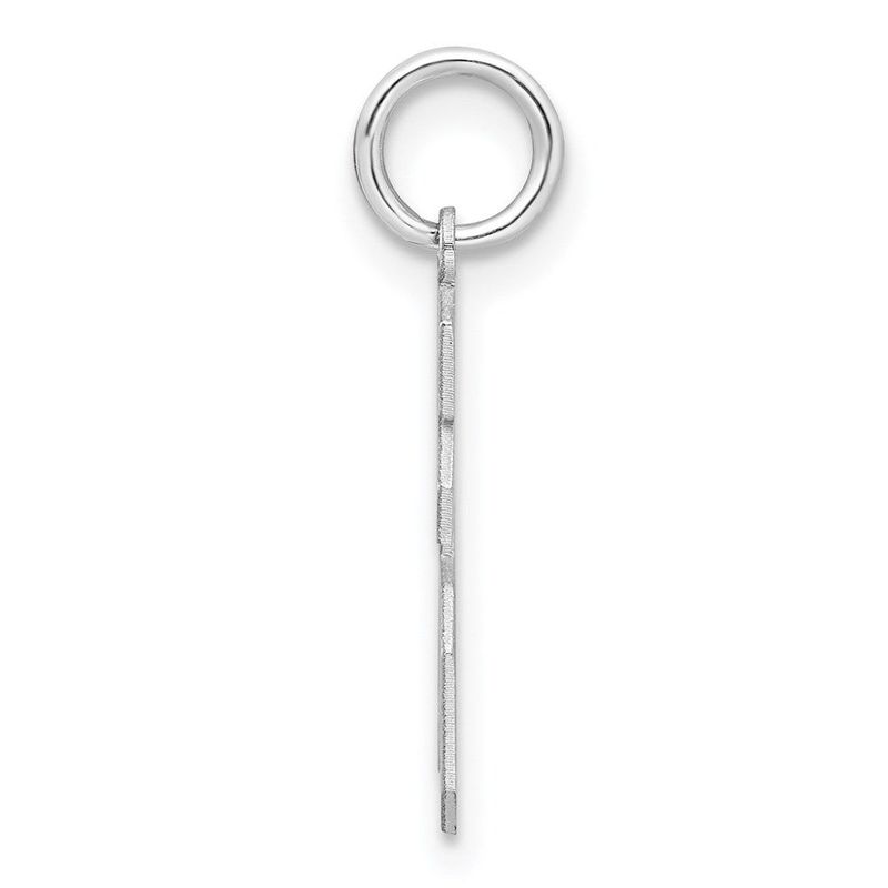 Sterling Silver/Rhodium-plated Satin Number 16 Charm_voghion.com