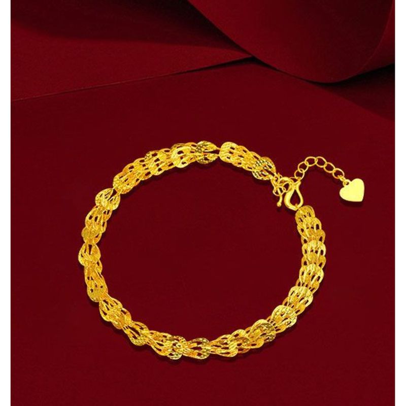Bracciale placcato oro Hong Kong per donna, bracciale con perline rotonde, nuovo modello 2025, design di nicchia Ins, colore a lunga durata_voghion.com