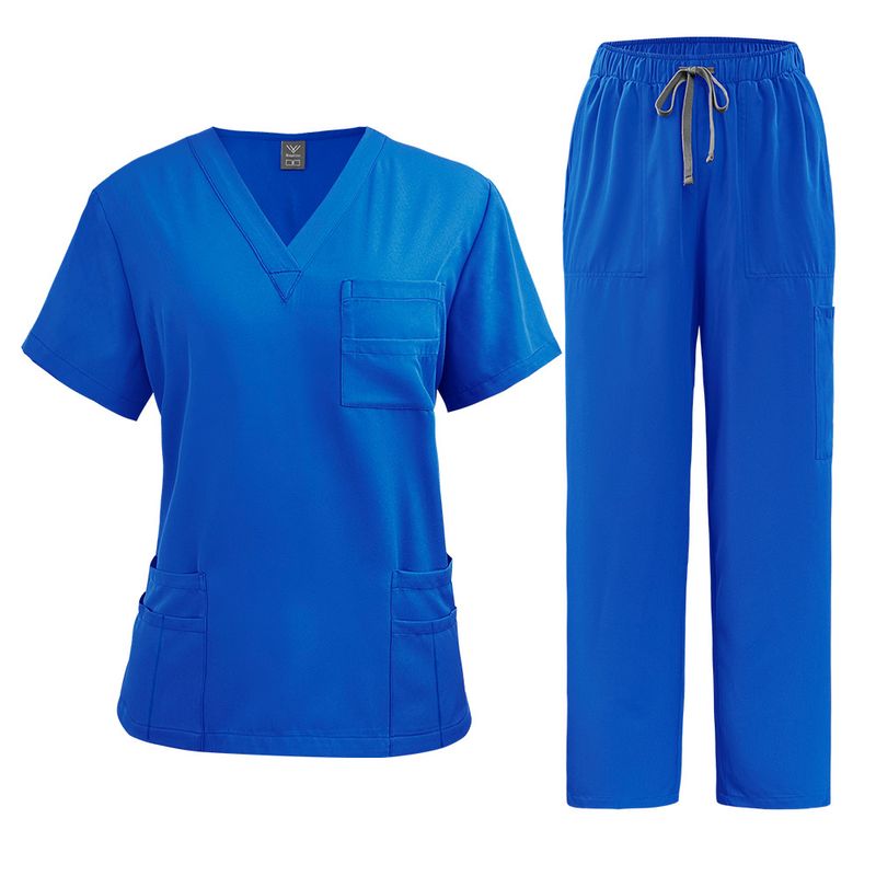 Women's Clothing Meoexin Nurse Uniform V Neck Suit Casual Thin Double Layer Pocket Quick Drying Doctor Hand Washing Clothes Hand Washing Clothes_voghion.com
