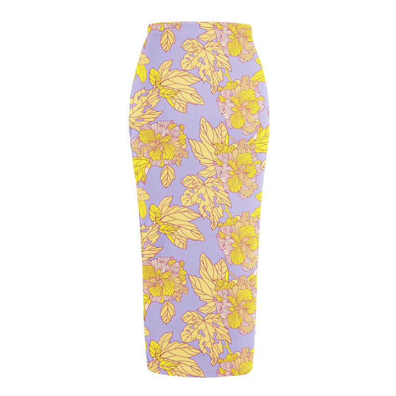 Damen-Badeanzug mit Schulterrüschen, bedruckt, hoher Taille und geteiltem Badeanzug_voghion.com